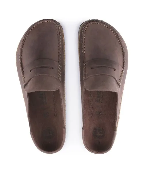 Мужские мокасины из нубука Naples BIRKENSTOCK тёмно-коричневые — фото 3