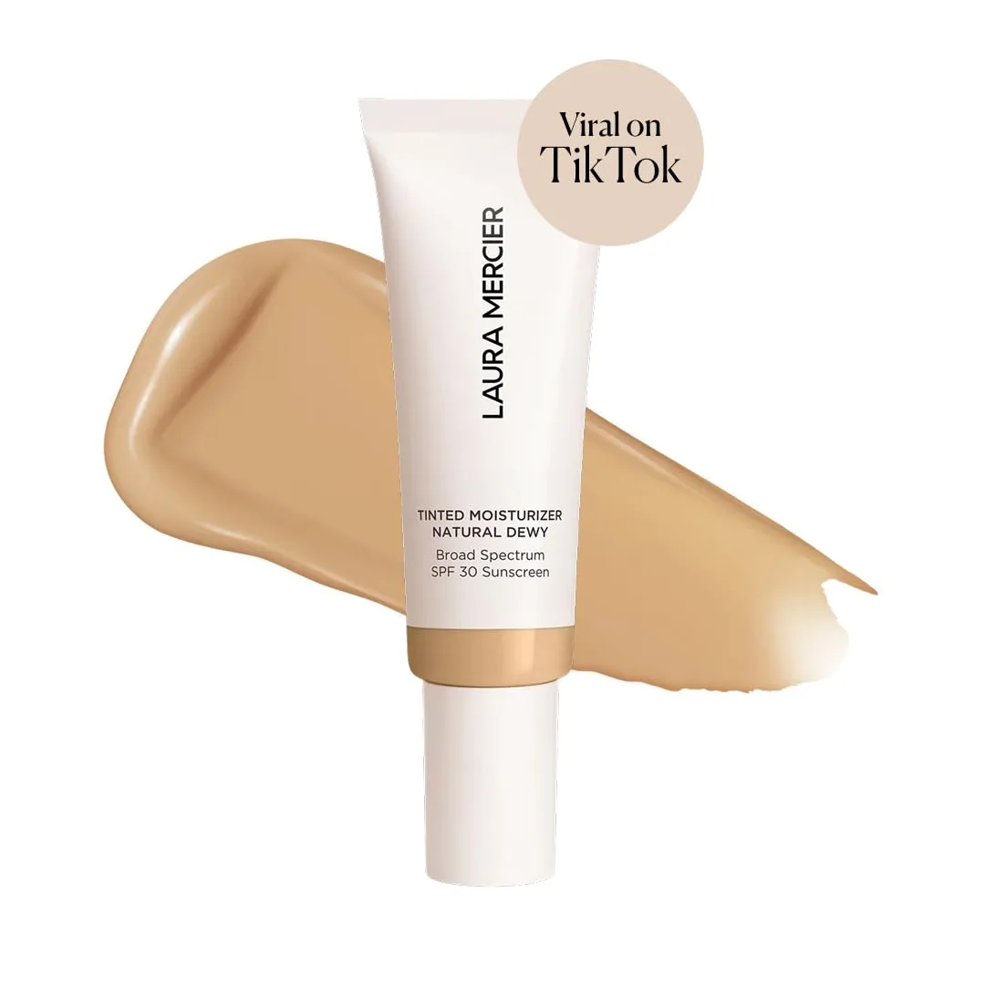 Laura Mercier тонирующий увлажняющий крем Natural Dewy с SPF 30, 24-часовая гидратация, оттенок 2W Citrine и рассыпчатая пудра Translucent Loose Talc-Free Setting Powder Ultra-Blur с гиалуроновой кислотой, оттенок Translucent — фото 2