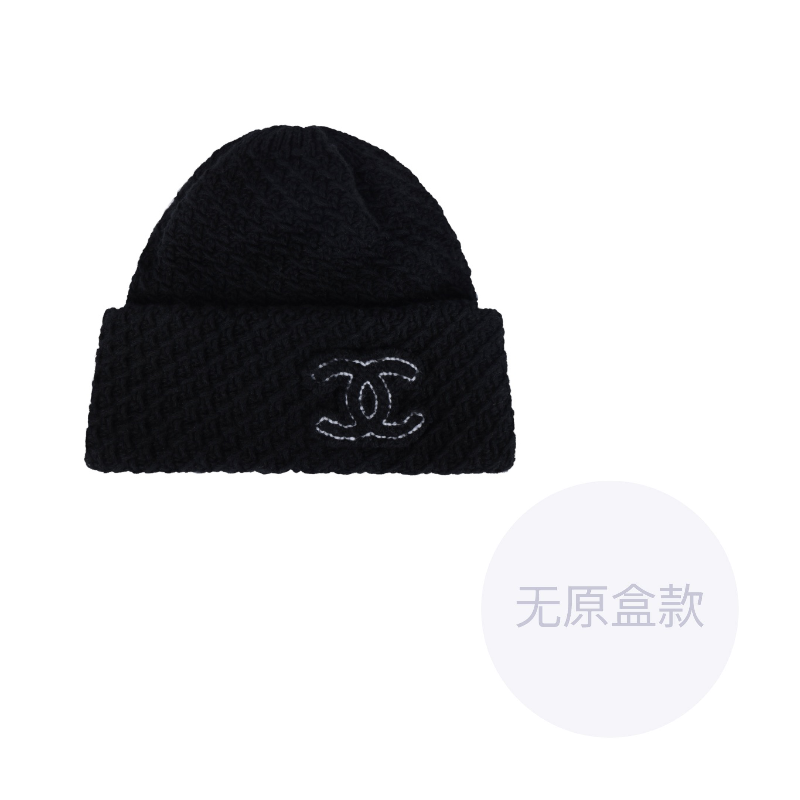 

CHANEL Кашемировая женская шапка черная, Black