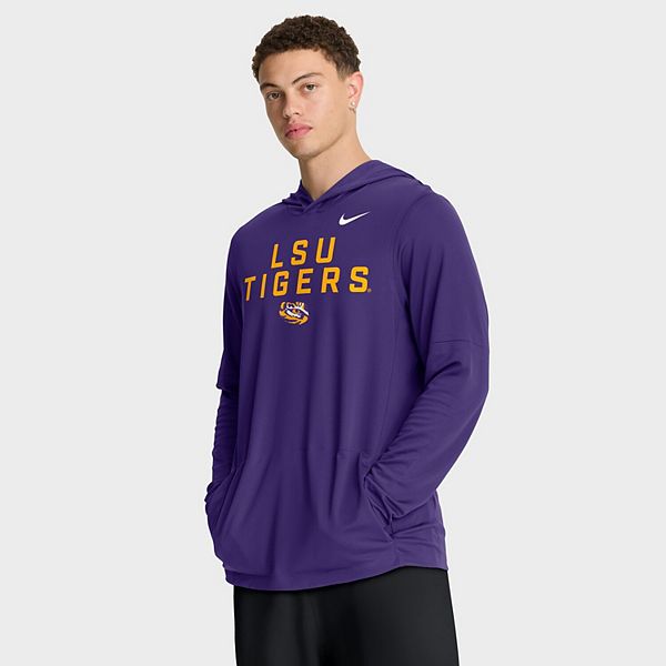 Мужская фиолетовая толстовка LSU Tigers 2025 Sideline Dri-FIT с длинным рукавом Nike — фото 2