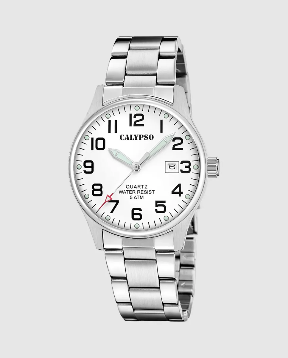 

K5860/1 Базовые мужские часы в серебристо-стальном корпусе Calypso, серебряный