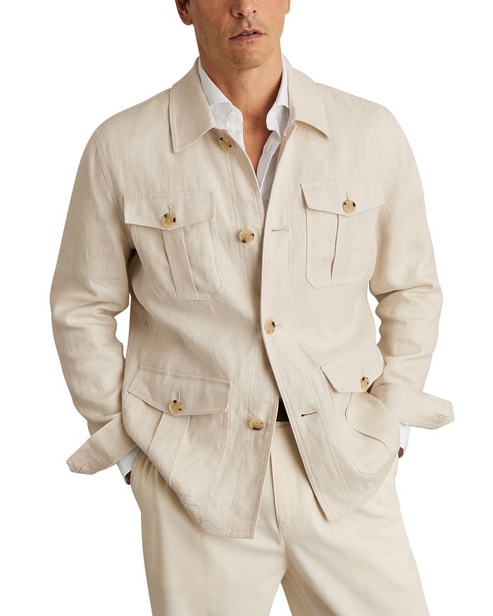 

Льняная сафари-куртка REISS, слоновая кость/кремовый