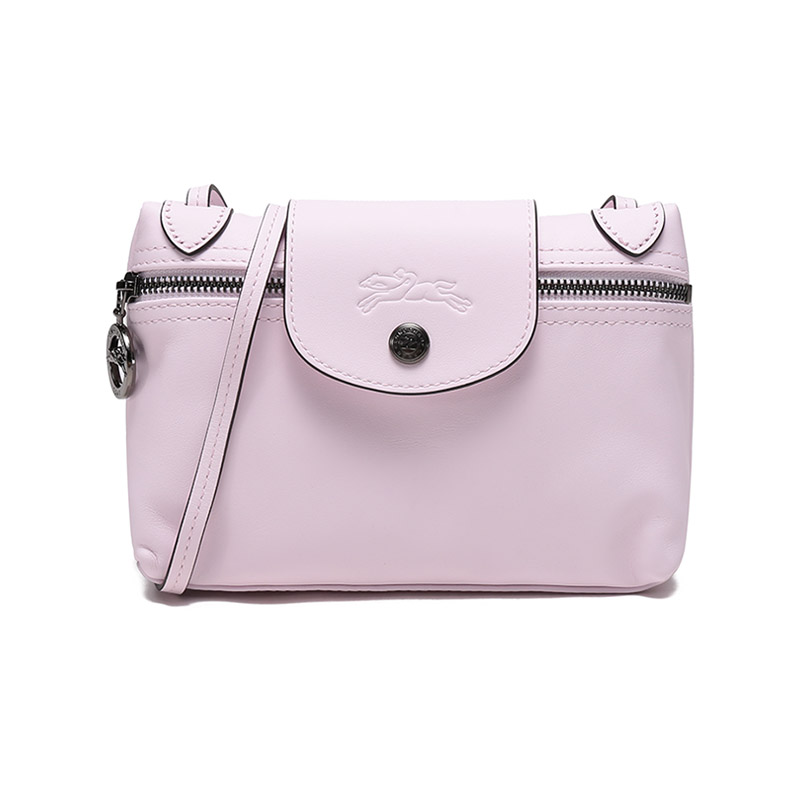 

Сумка-планшет Le Pliage Leather через плечо на пояс, женская, нежно-розовый LONGCHAMP