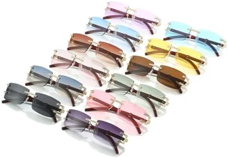 

Женские прямоугольные солнцезащитные очки в стиле панк 2027 года, без оправы, со стразами, мужские солнцезащитные очки с защитой от УФ-излучения UV400 MTZJH, 7