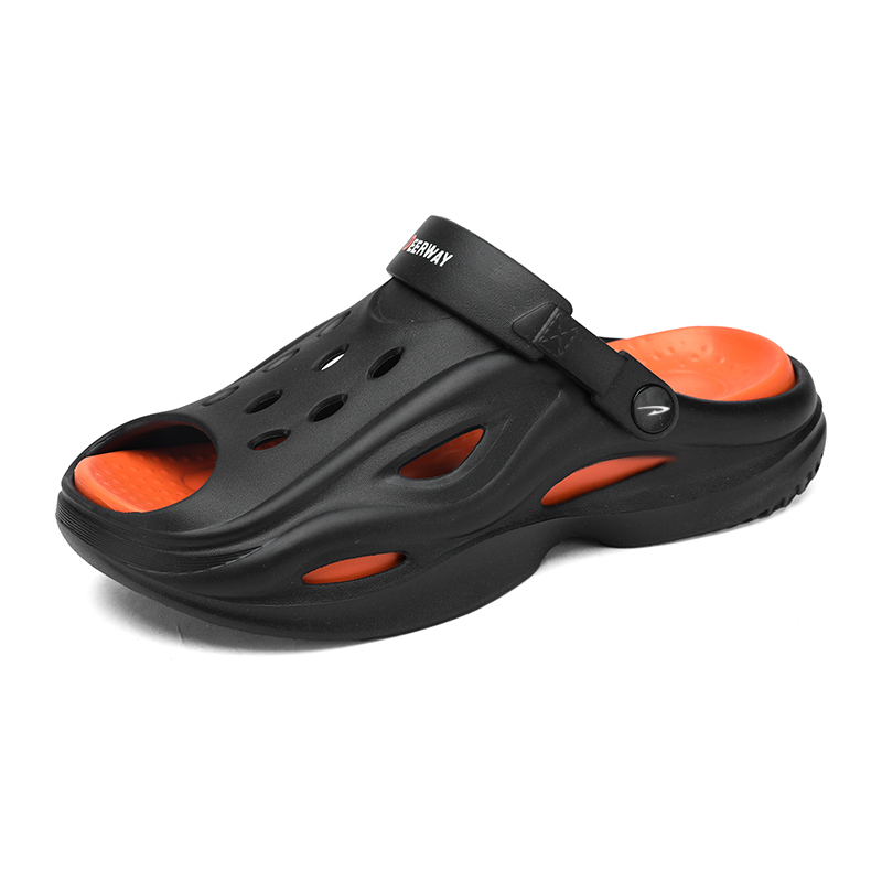 

DEERWAY Мужские сандалии с одной лямкой черно-оранжевые, цвет Black Orange
