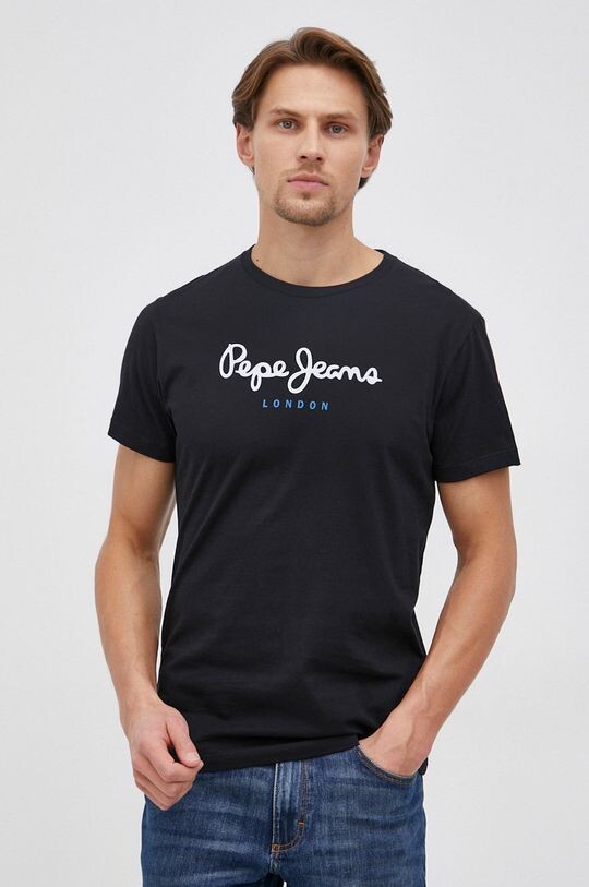 

Хлопковая футболка Eggo Pepe Jeans, черный