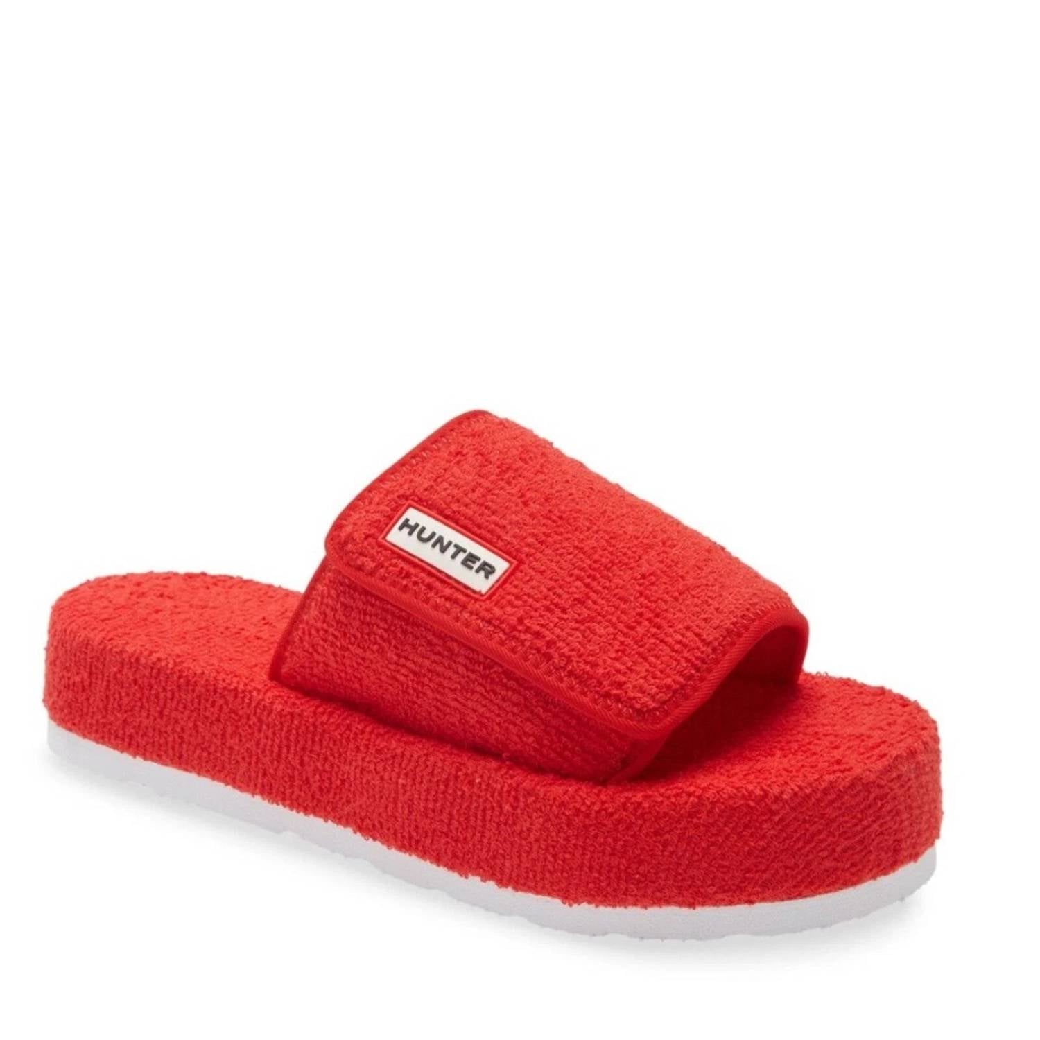 Женские пляжные слайды из махровой ткани Hunter Red