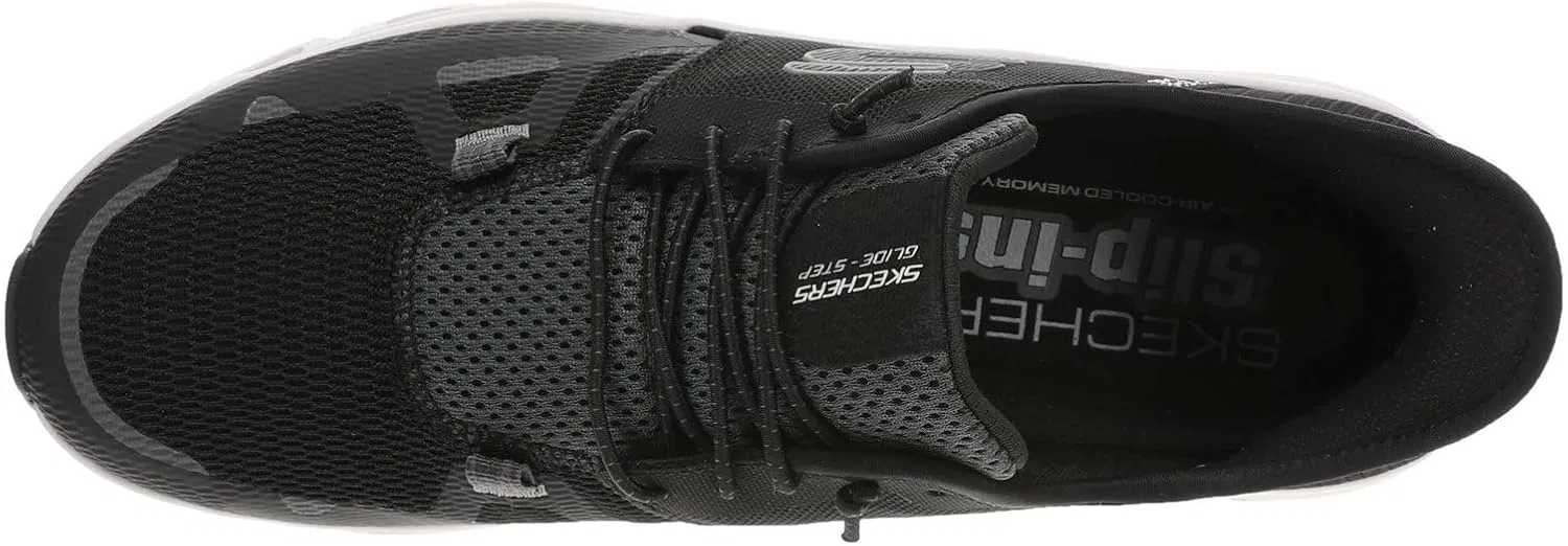 Мужские слипоны Skechers Glide-Step ProSneaker, Black Mesh White — фото 2