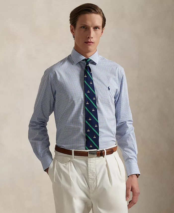 

Мужская классическая рубашка из поплина в клетку Tattersall Polo Ralph Lauren, мультиколор