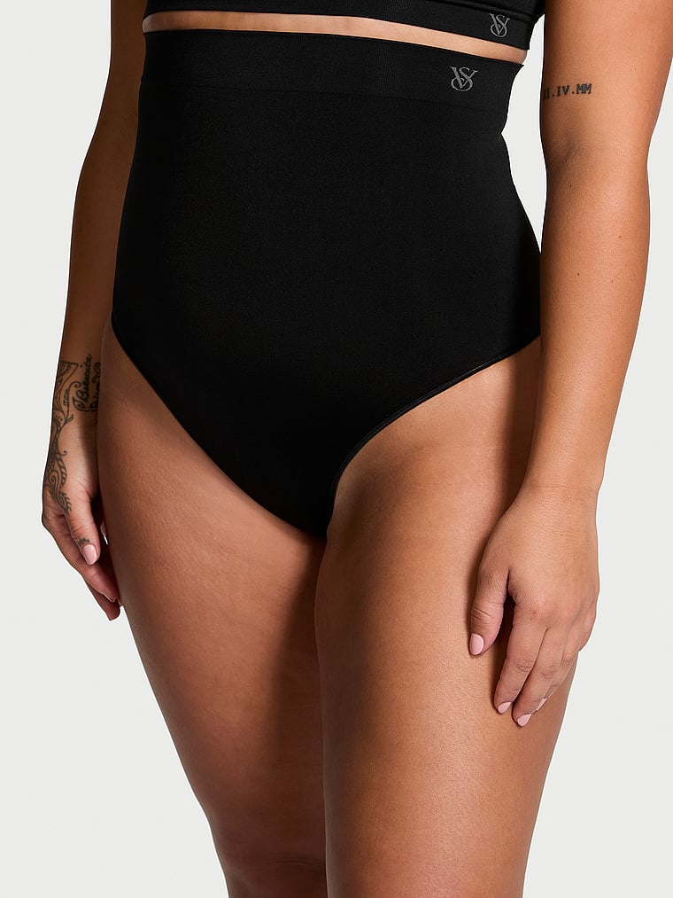 

Корректирующее белье от Victoria Seamlessshaping, трусики-стринги с высокой талией Victoria'S Secret, черный