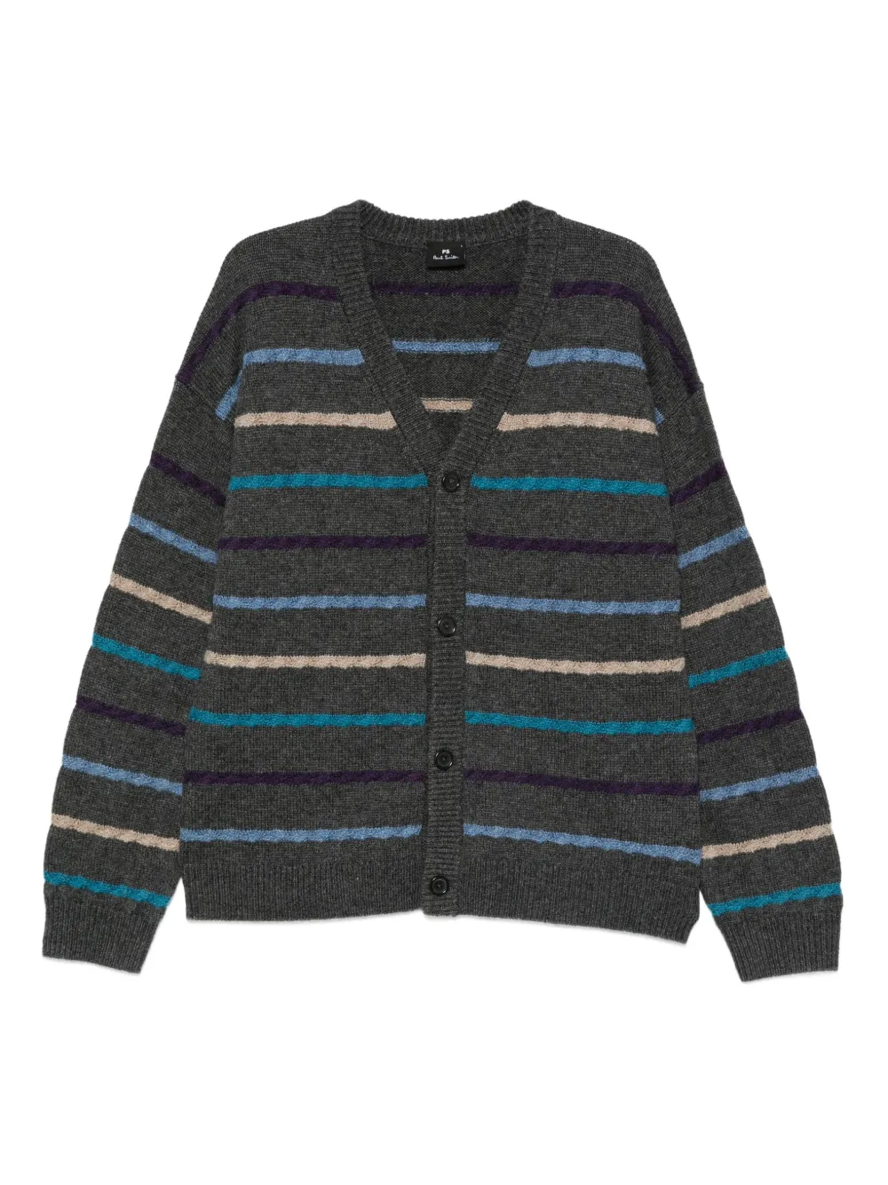 

Полосатый кардиган на пуговицах PS Paul Smith, черный