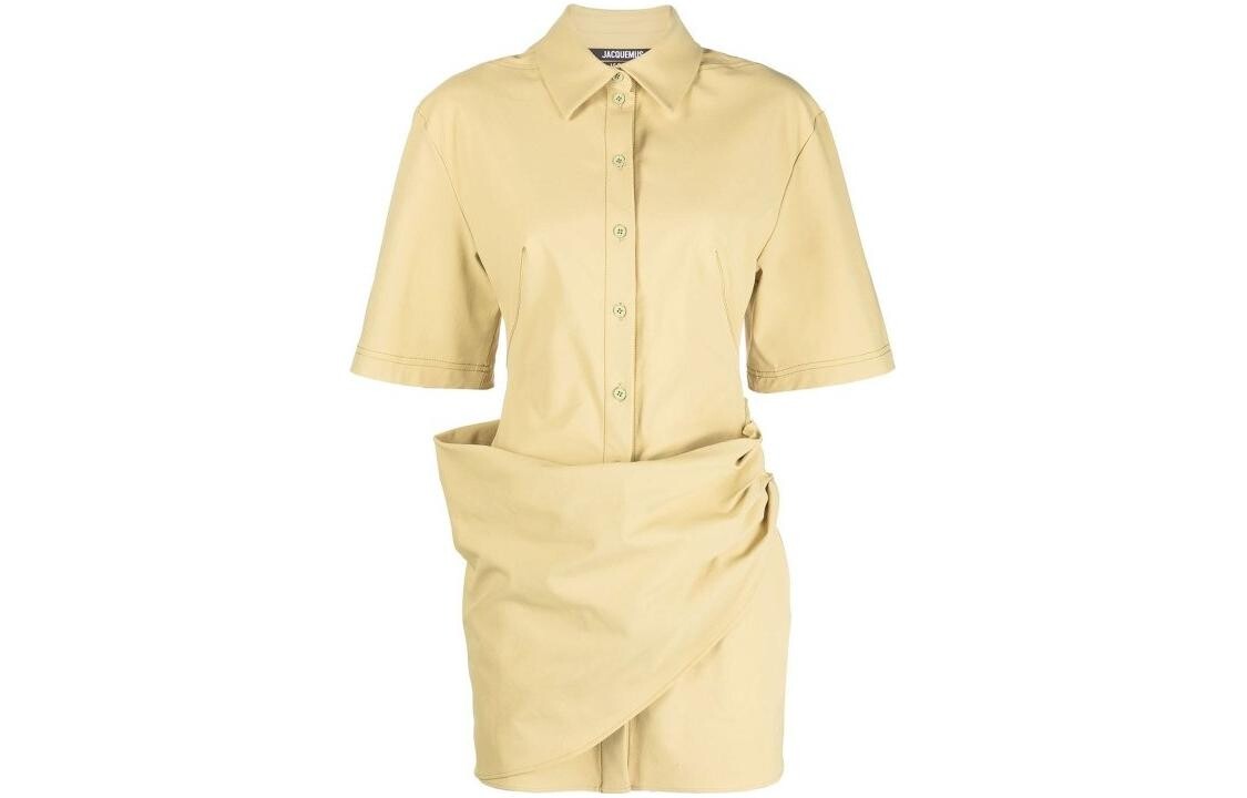 

Платье с короткими рукавами женское желтое Jacquemus