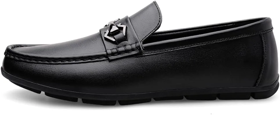 Мужские повседневные туфли-лоферы Loafer Premium из натуральной кожи, без шнурков, для вождения, легкие, дышащие, мягкие Abborora, черный