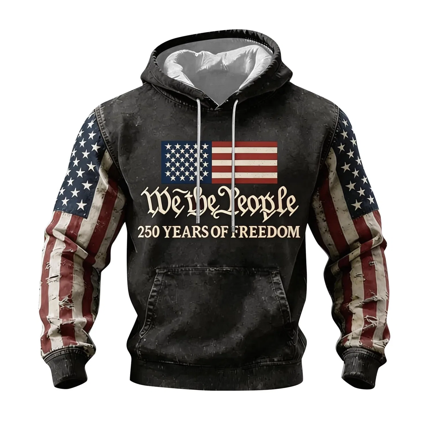 Мужской худи с длинным рукавом с принтом 250 Anniversary USA, Z15 Dark Grey