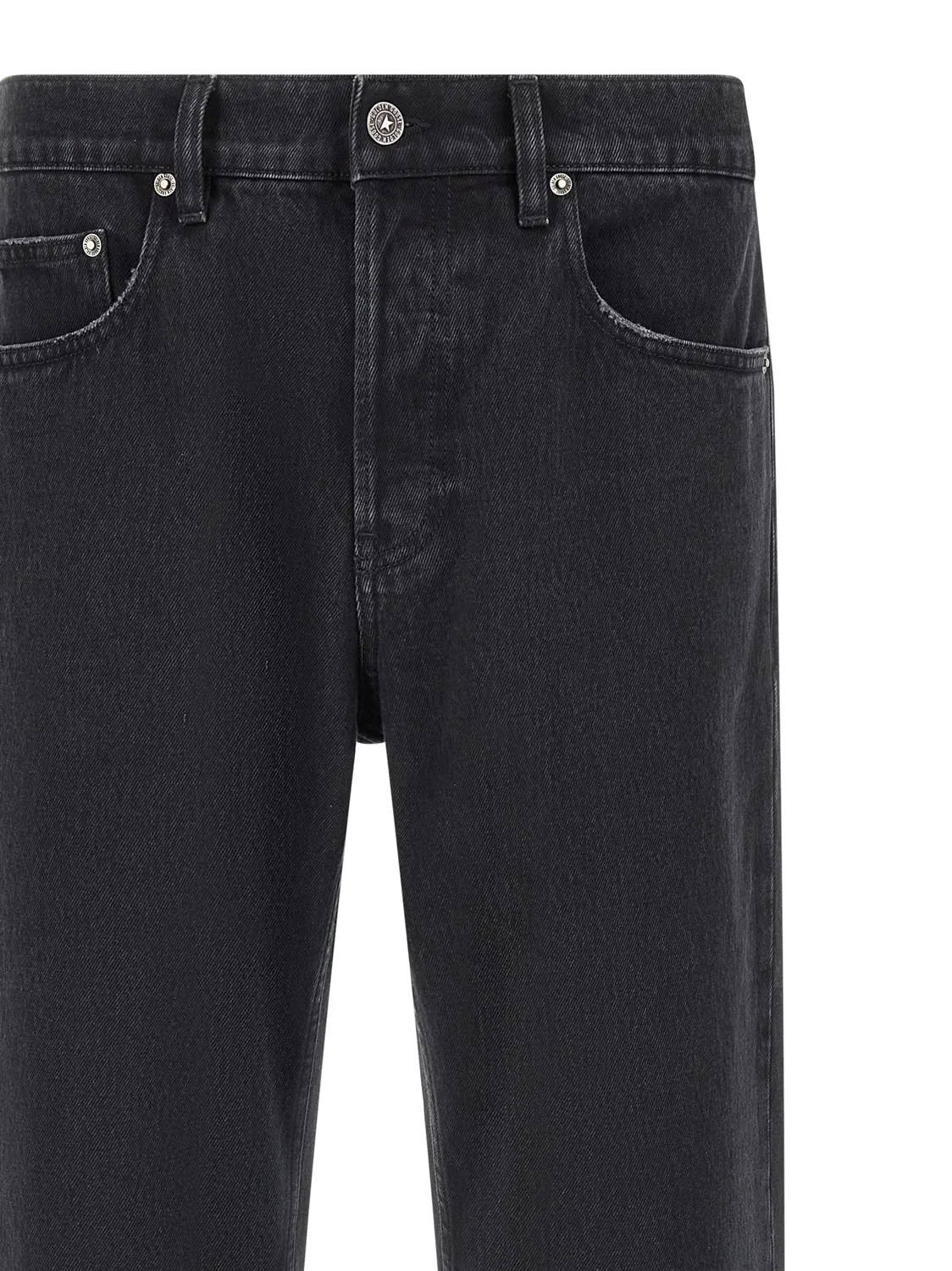 Мужские джинсы прямого кроя с эффектом потертости Golden Goose, Black — фото 3