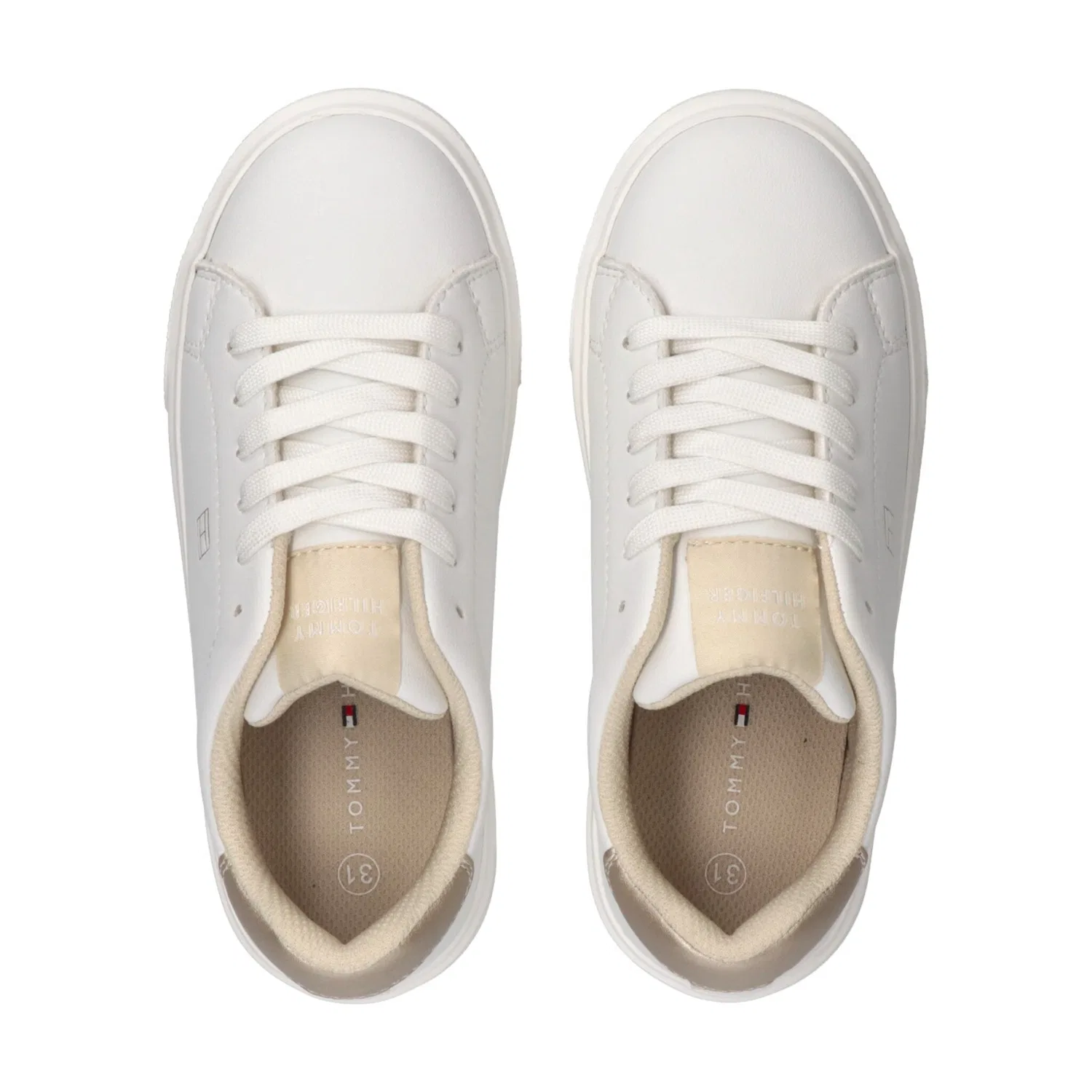 Детские кроссовки на шнуровке с контрастной отделкой Tommy Hilfiger, White Metallic — фото 4