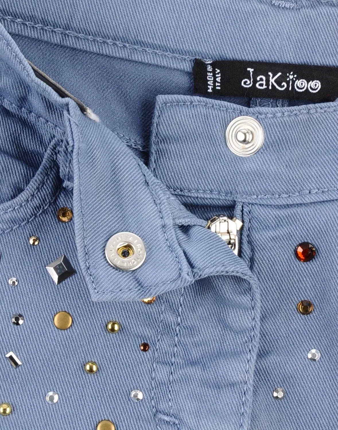 Детские шорты для девочек из габардина с принтом Jakioo by Monnalisa, темно-синий — фото 3