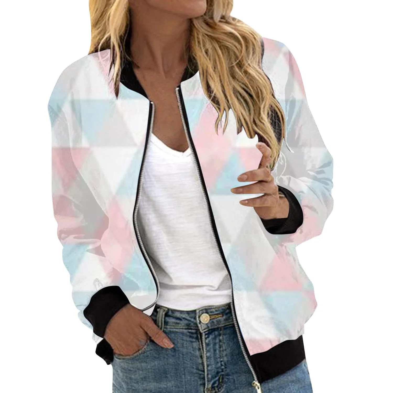 Женская куртка-бомбер с принтом, модель Pilot Jacket College, d