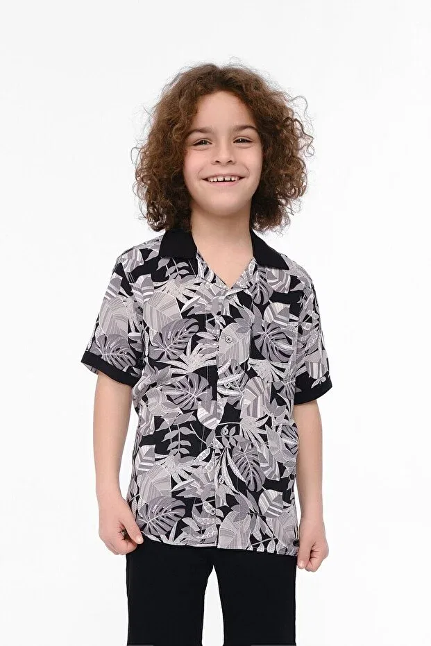Детская рубашка с коротким рукавом с принтом Doctor Junior, Black Gray