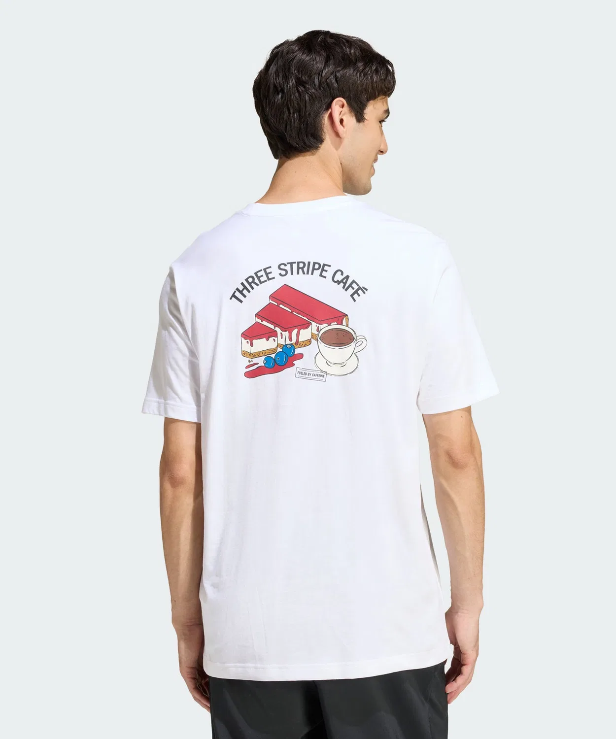 Мужская футболка с принтом Coffee Cafe Cheesecake Graphic T-Shirt Adidas, Белый — фото 2