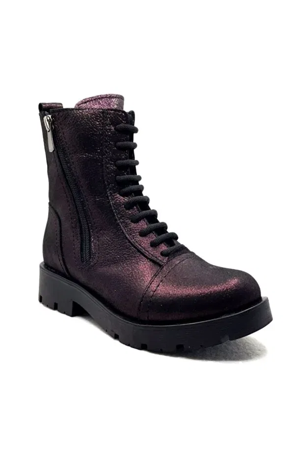 Детские ботинки для девочек на плоской подошве Glitter Claret Red Piarmoni, Burgundy — фото 2