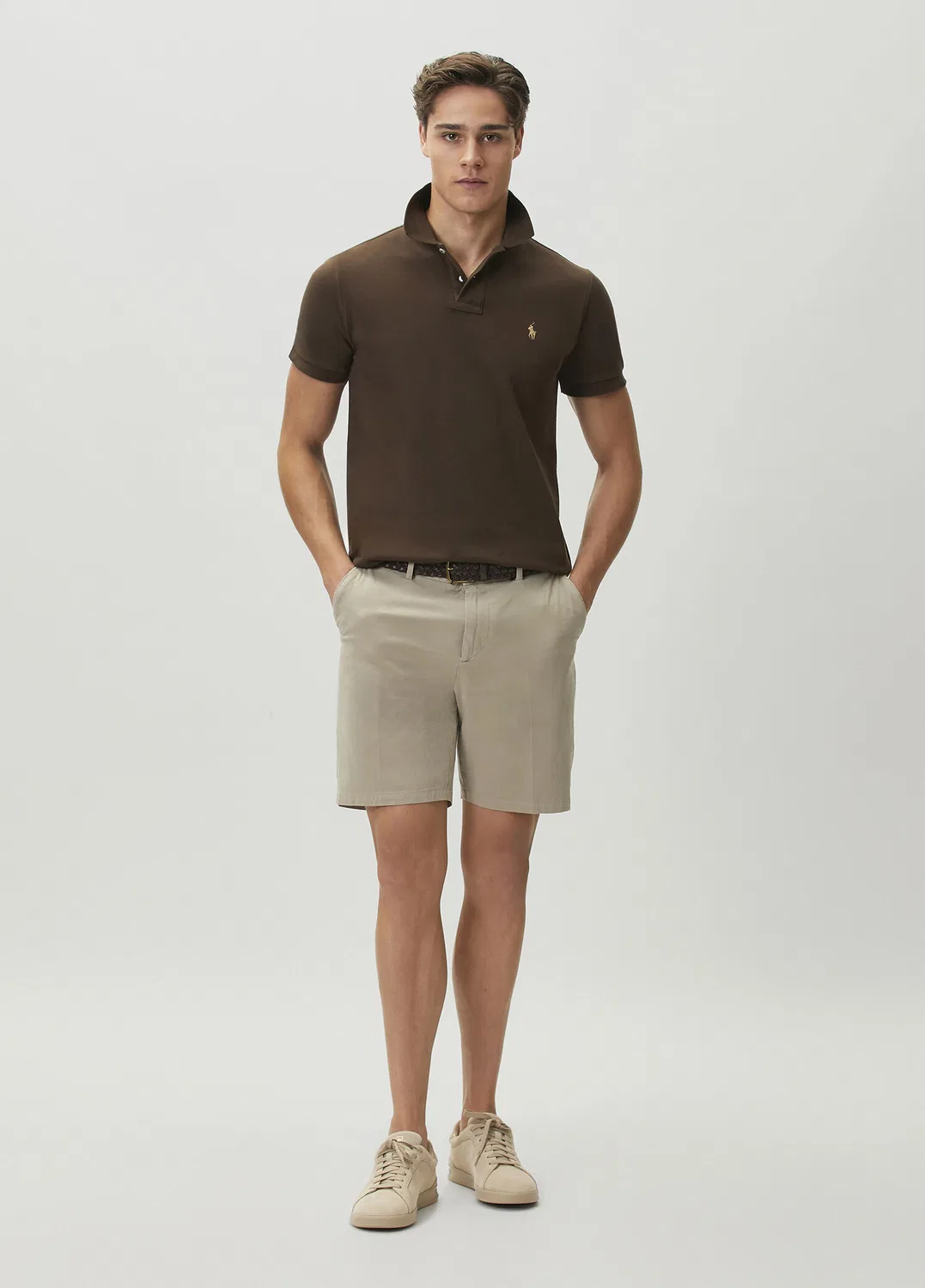 Поло Polo Ralph Lauren Slim Fit, коричневый — фото 2