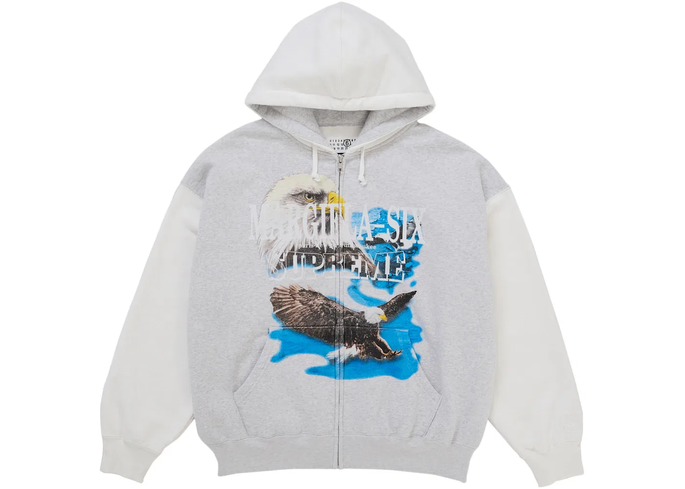 Мужской худи с принтом Eagle Zip Up Supreme MM6 Maison Margiela, White
