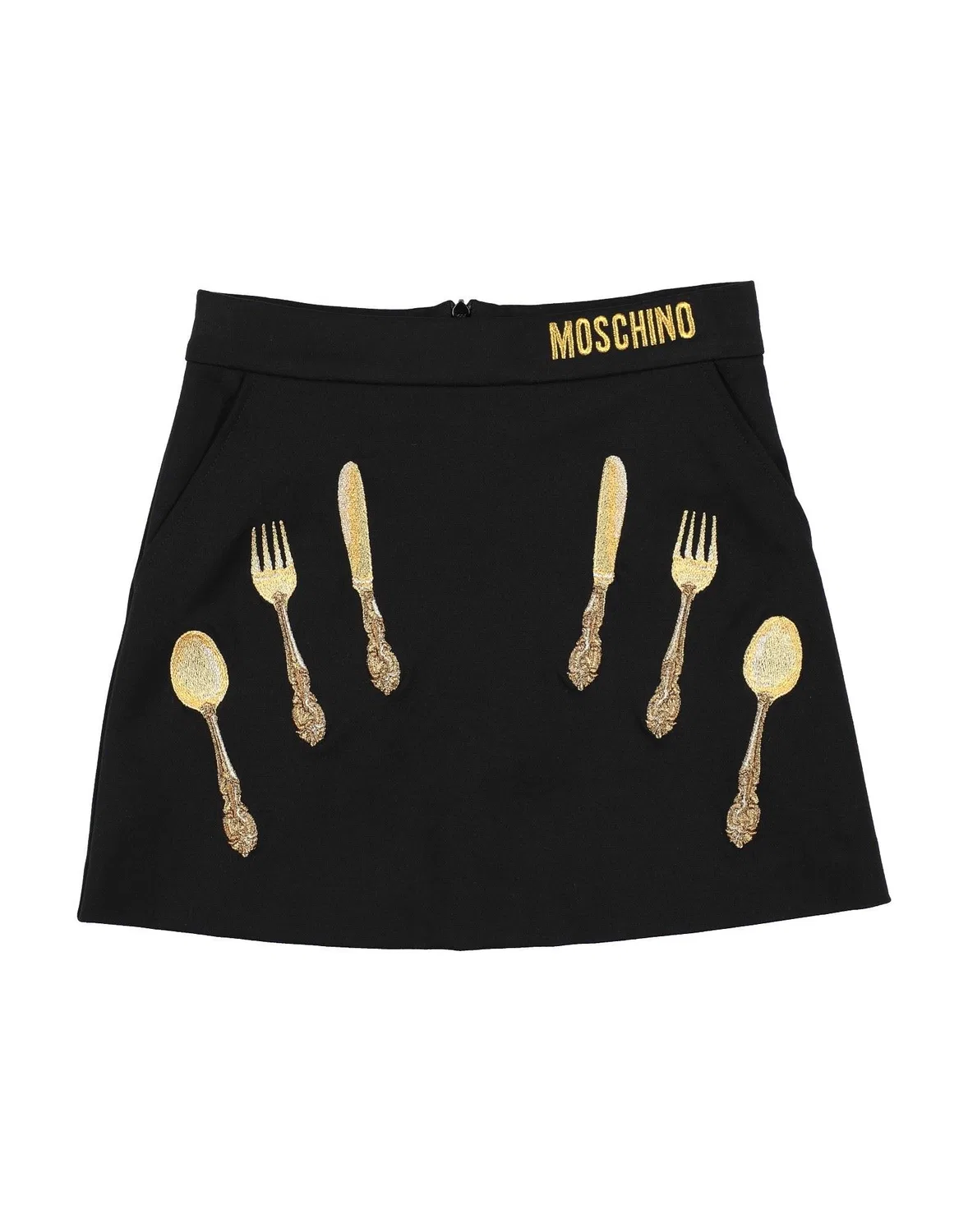 Детская юбка для девочек с вышивкой Moschino Teen, черный