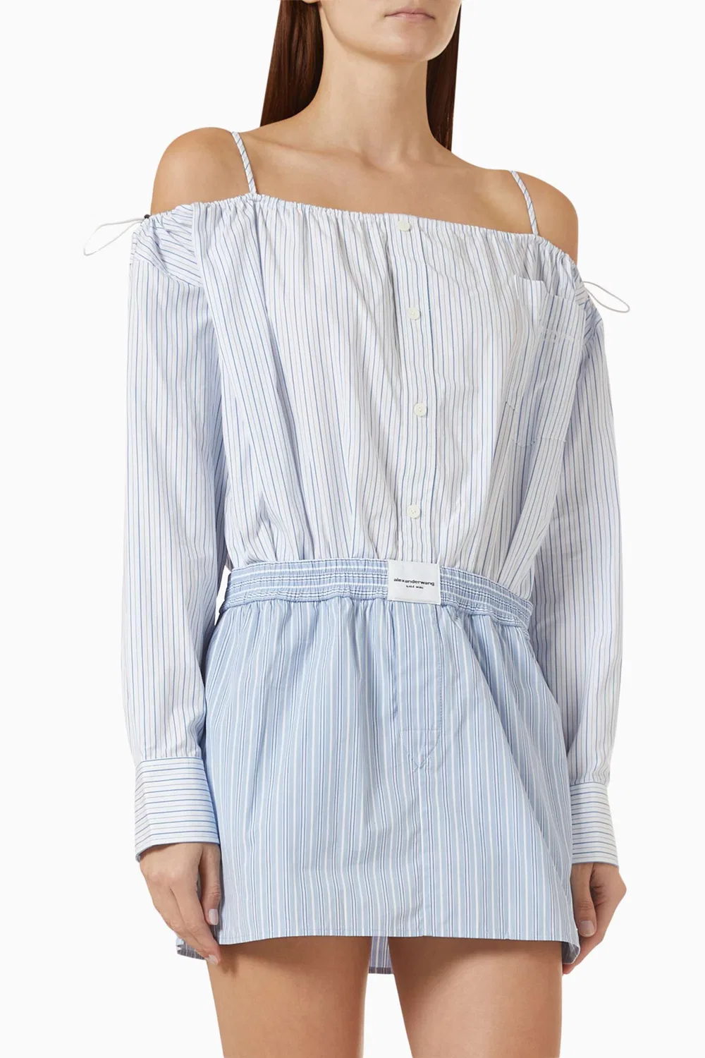 Платье-мини с открытыми плечами хлопковое Alexander Wang