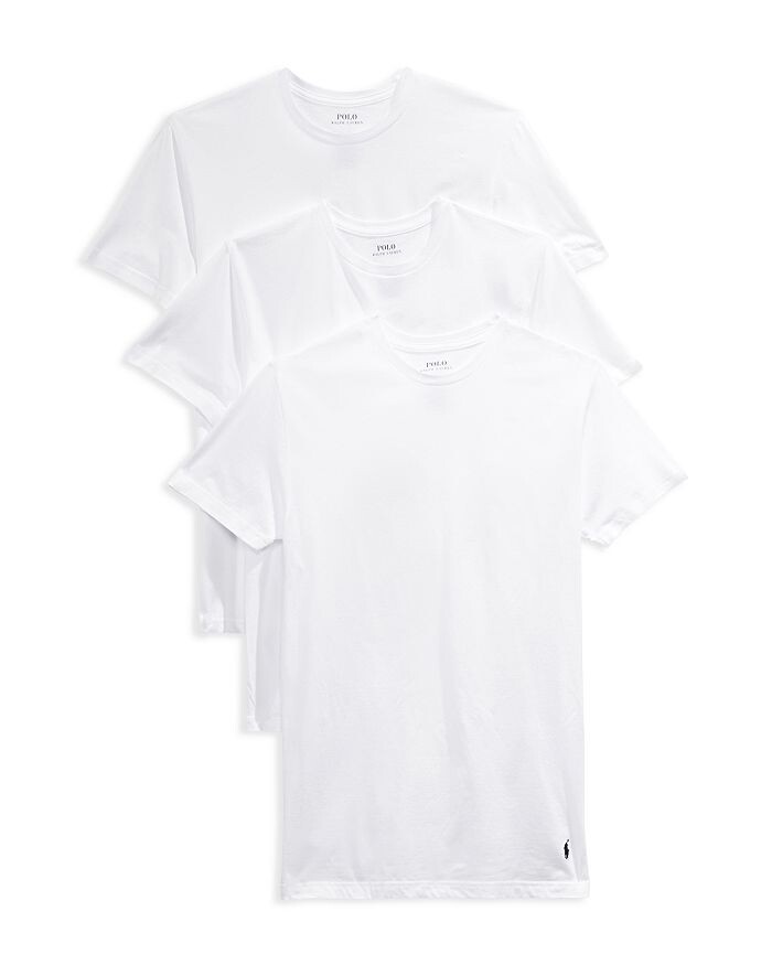 

Однотонные хлопковые майки Polo Ralph Lauren с круглым вырезом классического кроя, 5 шт, белый