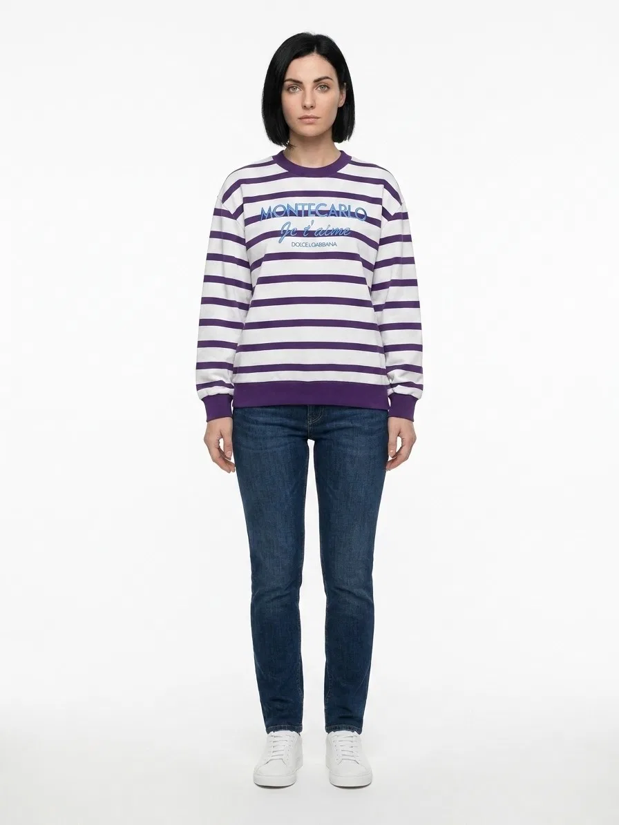 Женский свитшот с круглым вырезом Multicolor Cotton Sweatshirt Dolce & Gabbana, Multicolor