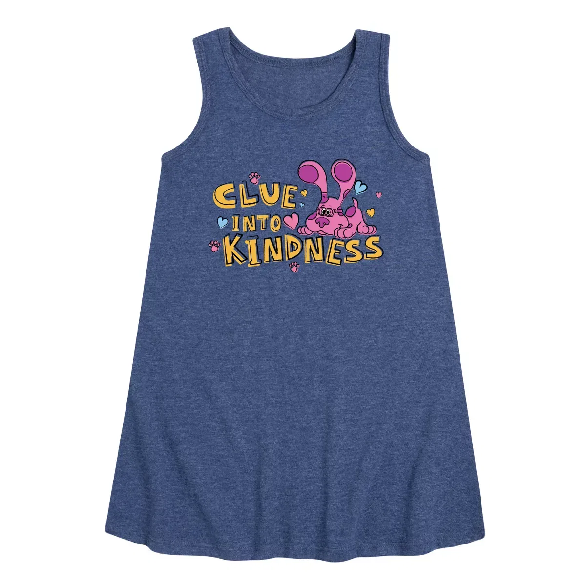 Детское платье-трапеция без рукавов Blue's Clues & You! Clue into Kindness, Heather Navy