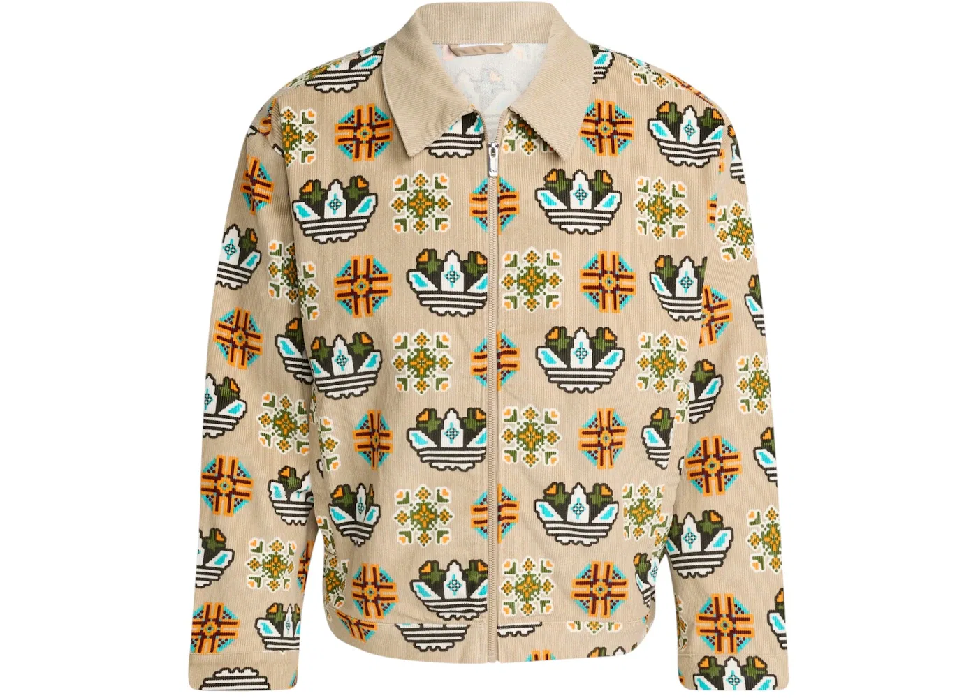 Мужская куртка-ветровка с принтом Monogram Allover Loose Coach Jacket Adidas, Trace Khaki