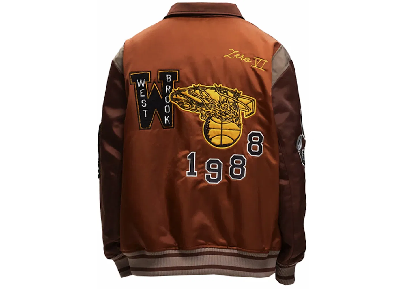 Мужская куртка-бомбер Jordan x Honor The Gift Westbrook Varsity Jacket, Brown — фото 2