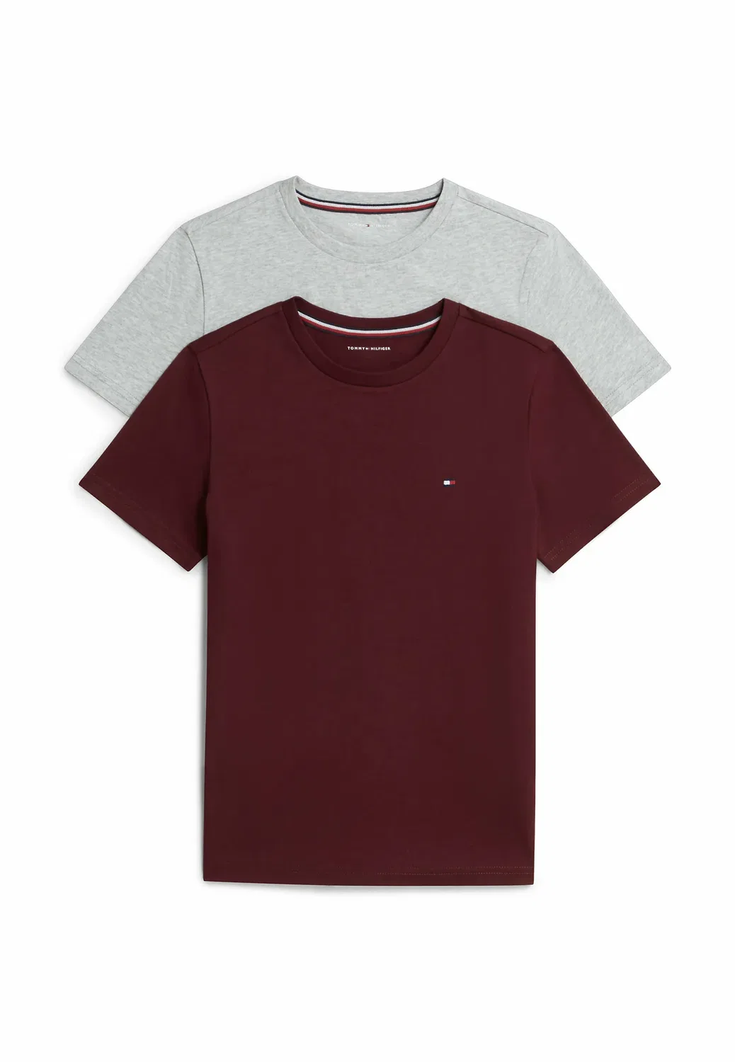 Комплект из двух футболок унисекс - базовая футболка Tommy Hilfiger, Dark Red;Grey