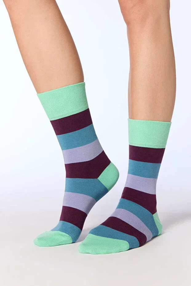 Детские носки хлопковые Gots certified organic cotton unisex socks Albero Natur, Kivi/Magenta/Gök Mavisi/Lavanta — фото 3