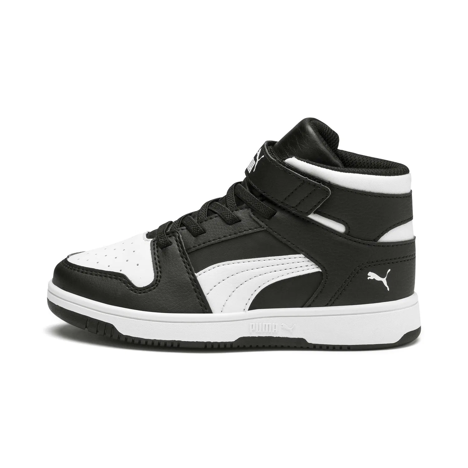Детские кроссовки для мальчиков высокие PUMA Rebound Layup SL V PS PUMA Black PUMA White — фото 3