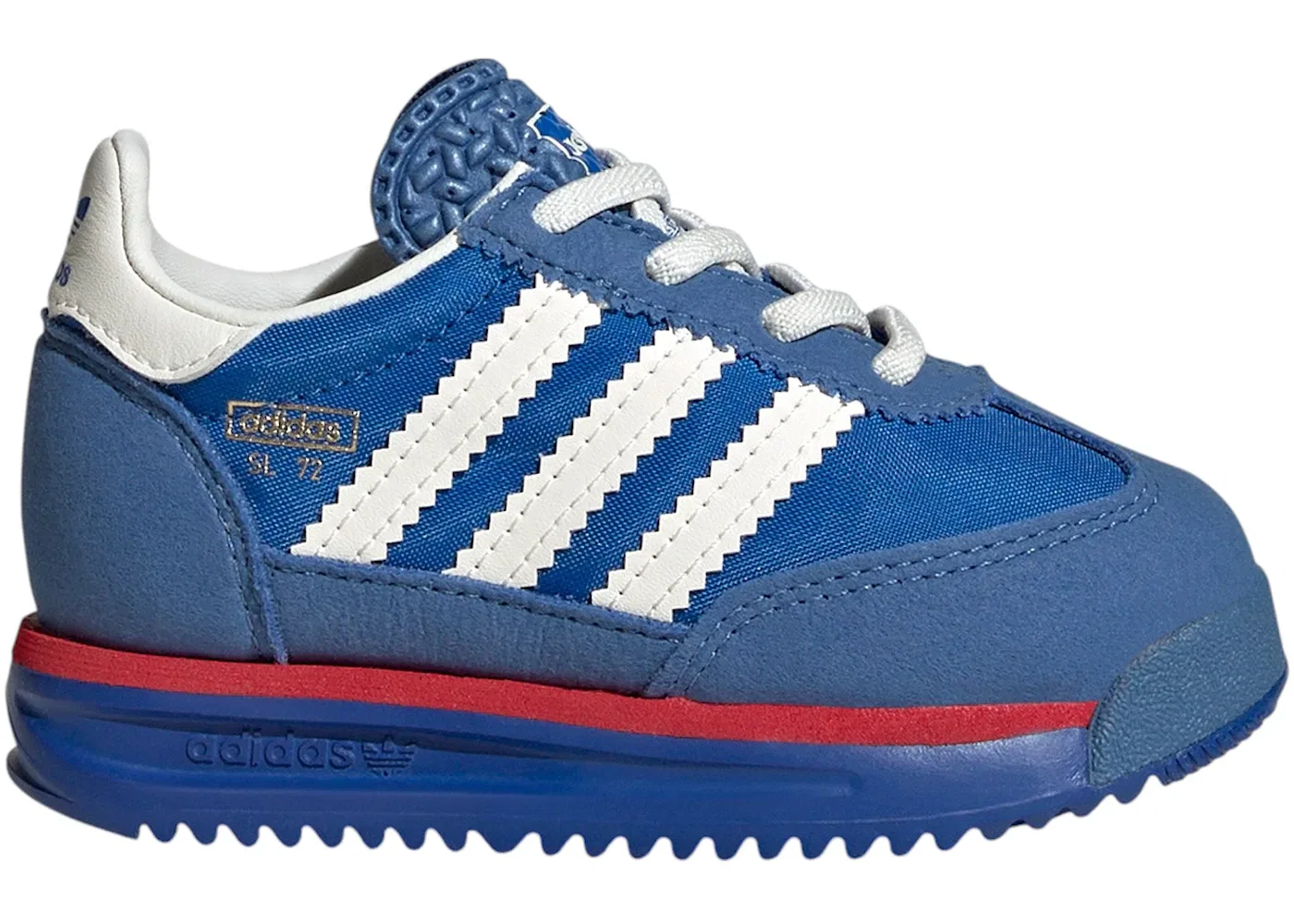 Детские кроссовки с эластичными шнурками Adidas SL 72 RS Elastic Laces Adidas, Blue/Core White/Better Scarlet