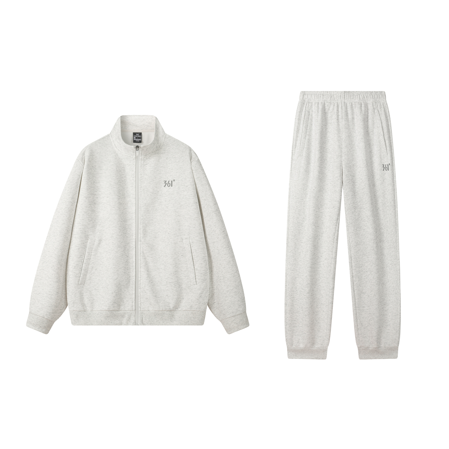 

Повседневная спортивная одежда Unisex с воротником стойкой умеренная 361°, белый heather серый