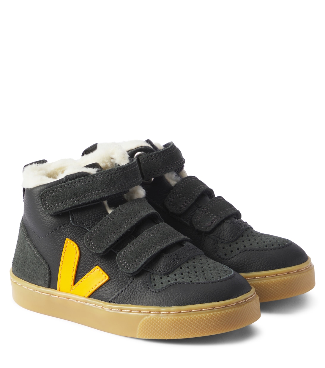 

Кожаные кроссовки Veja Kids, Black_Ouro_Graphite