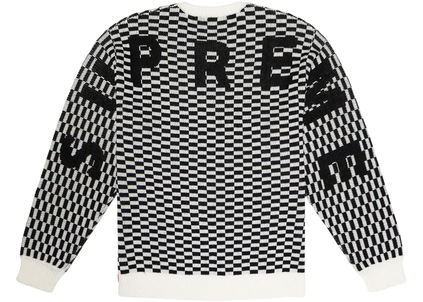 Мужской свитер с принтом Supreme Back Logo Sweater Checkerboard