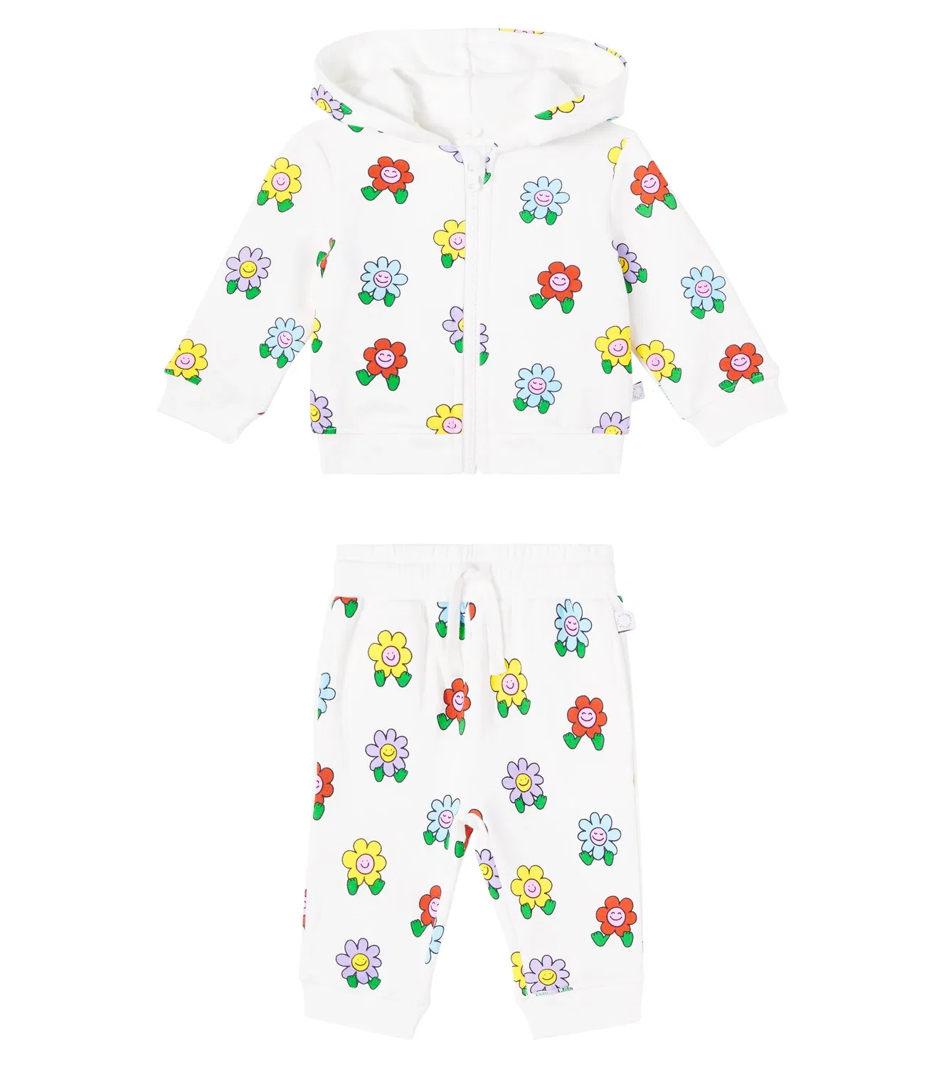 Комплект из флиса с цветами для младенцев Stella Mccartney Kids, белый