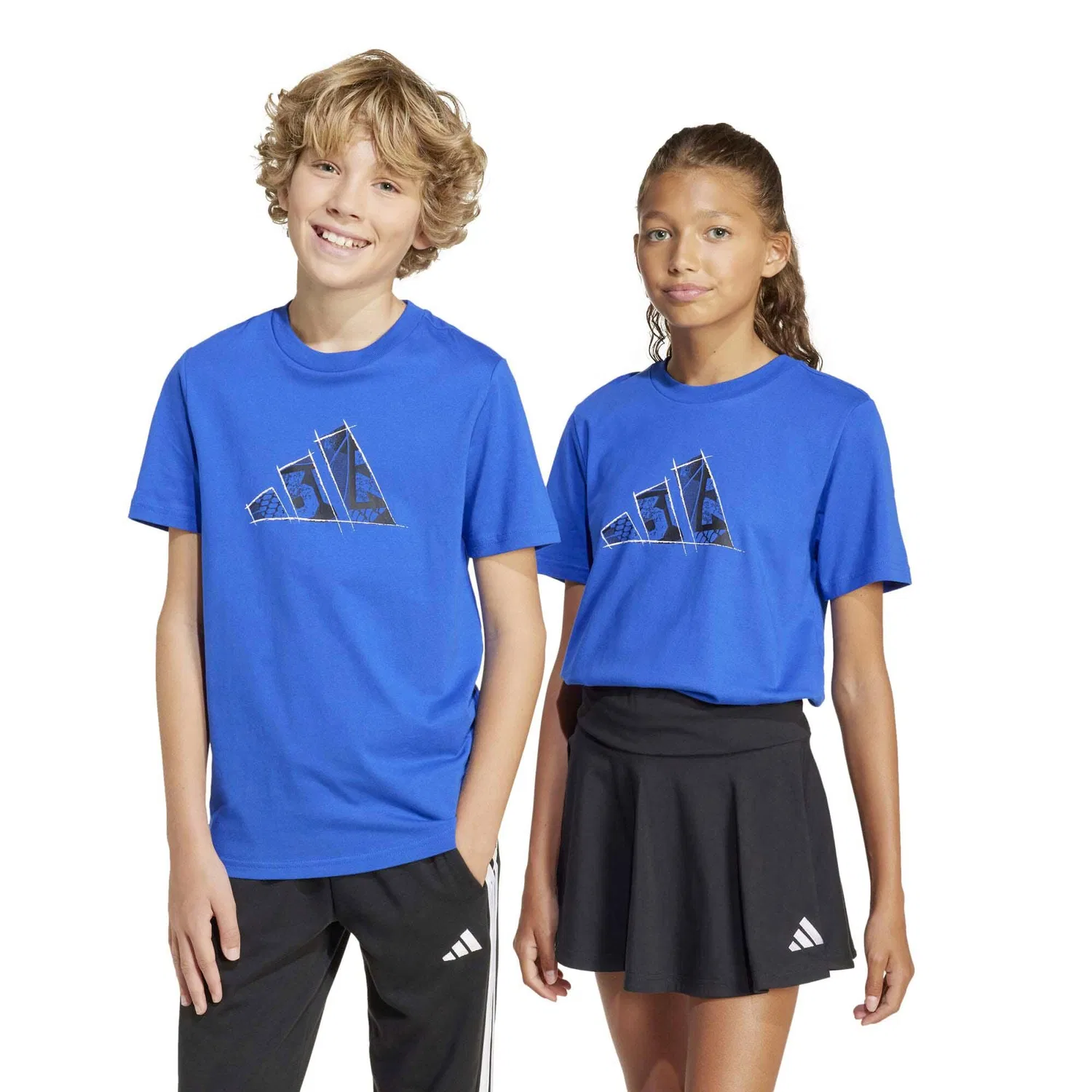 Детская футболка с фотопринтом J C Photo Tee Adidas, Цвет: BLAU — фото 2