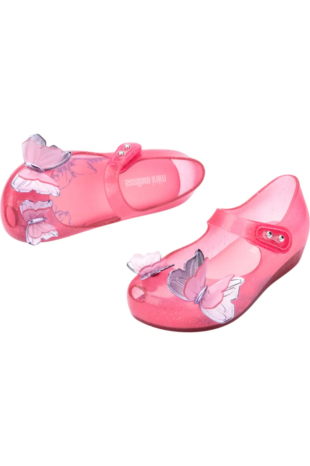 Детские туфли Мэри Джейн с бабочками Ultragirl Mini Melissa, Glitter Pink — фото 3