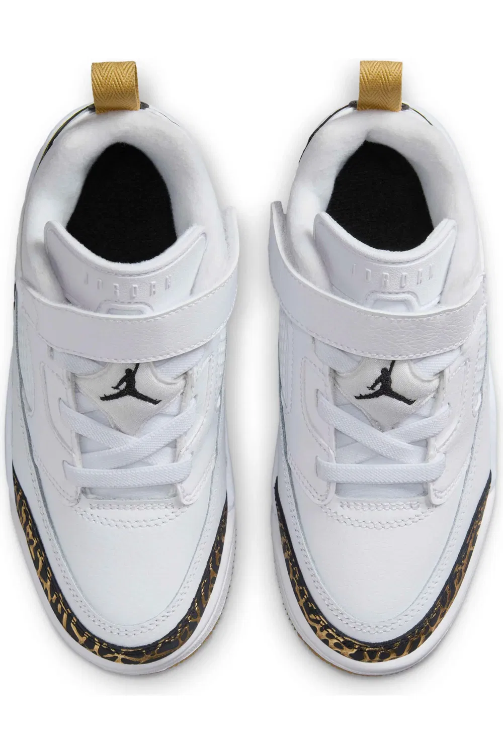 Кроссовки детские низкие Spizike Low Jordan, White/Gold/Sail/Black — фото 3