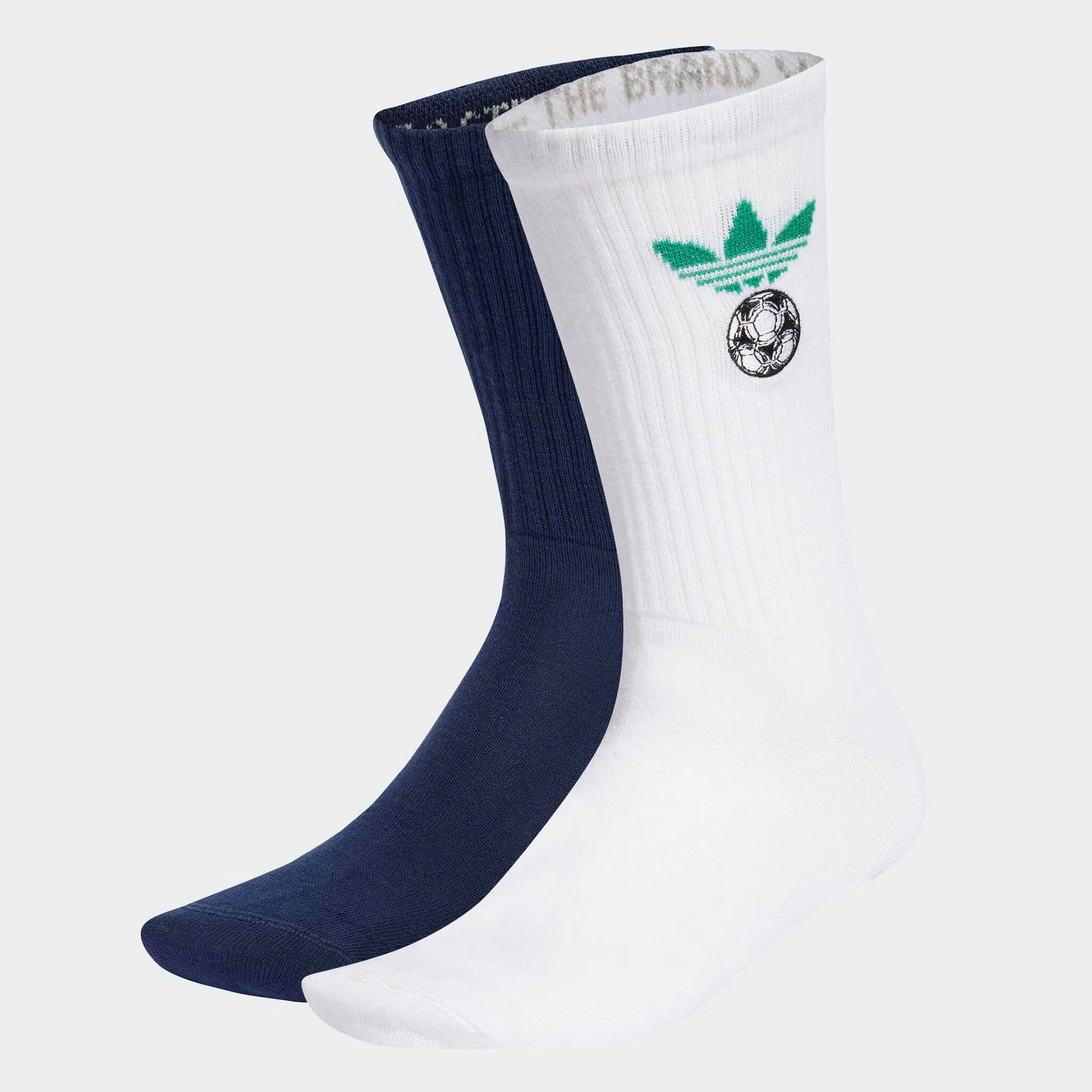 Женские носки с вышивкой футбольного мяча Adidas Originals, White/Night Indigo