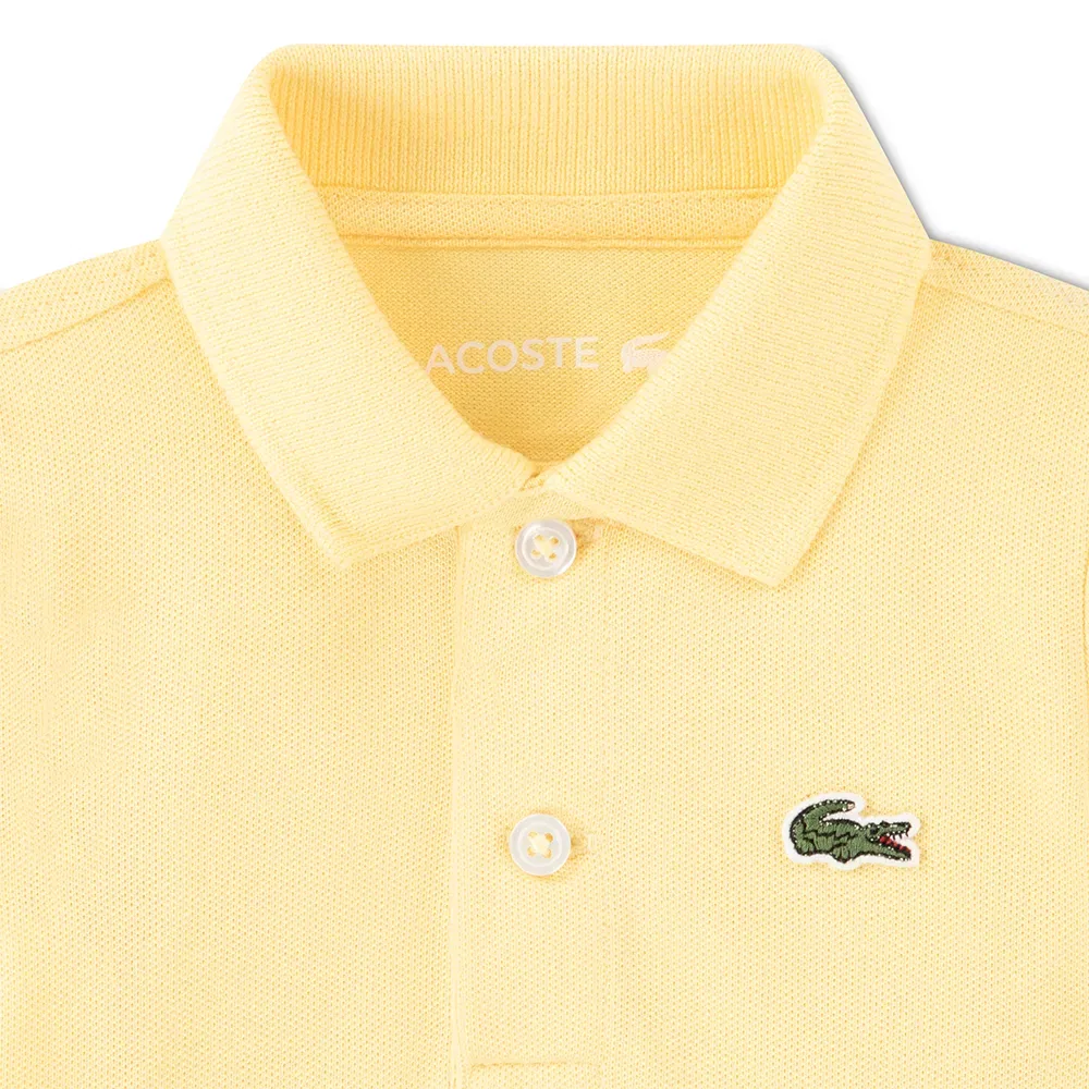 Детское боди для девочек с коротким рукавом Lacoste, Yellow — фото 3