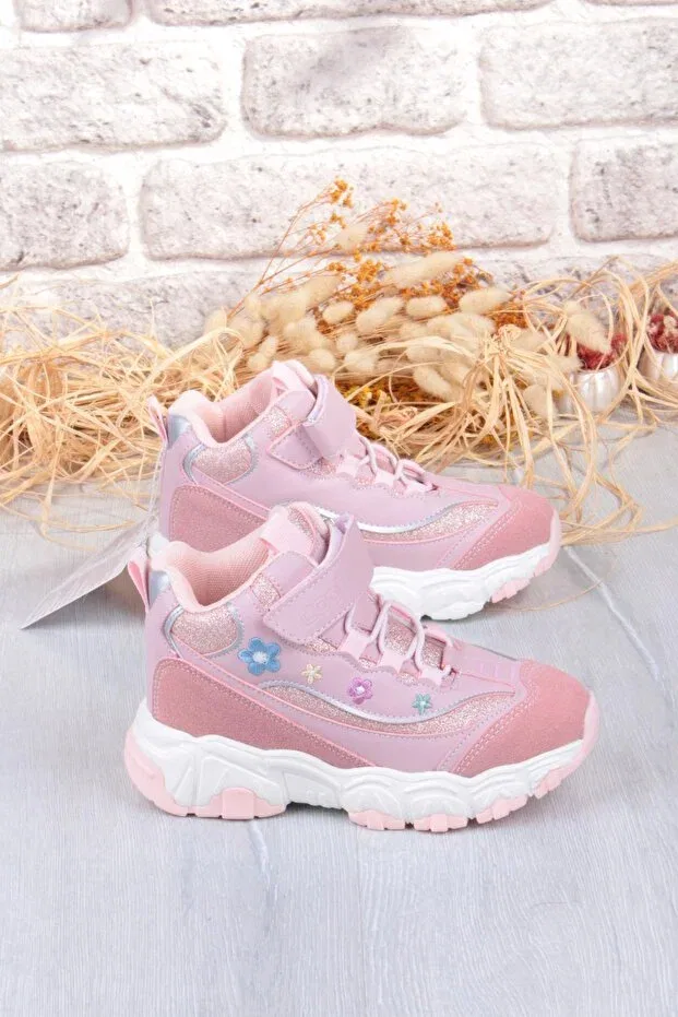 Детские ботинки для девочек с принтом Cool Bella Comable Warm Lining Non-Slip Sole Fort, Powder — фото 2