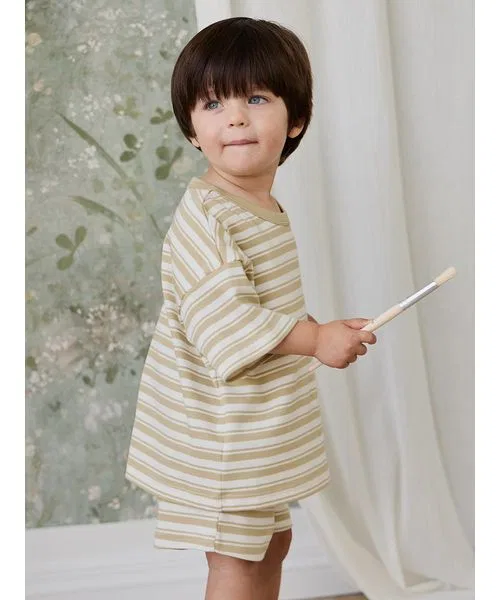 Детские шорты с принтом Double Stripe Hay/Cloud JAMIE KAY, Khaki — фото 4