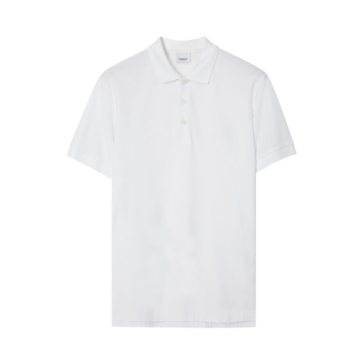 

Рубашка Burberry Embroidered Oak Leaf Crest Piqué Polo Shirt 'White', белый